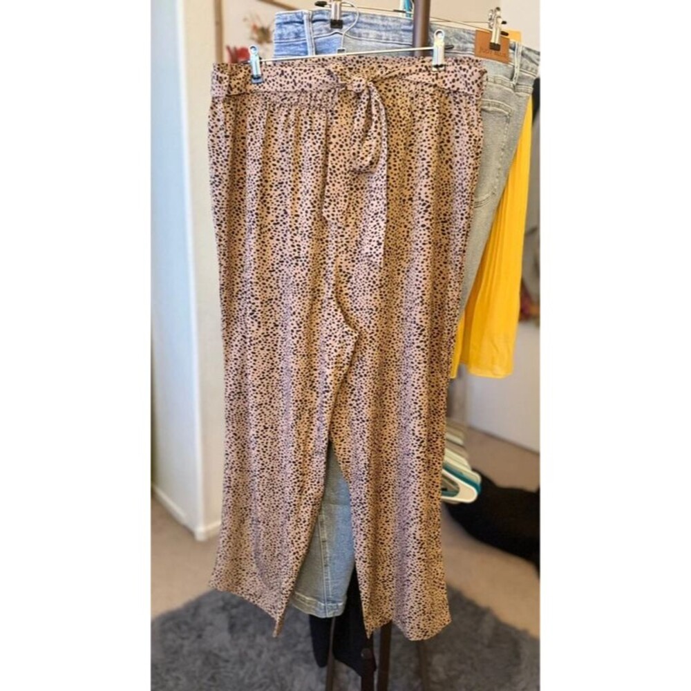 Leopard Print High Waist Straight Leg Pants 2XL